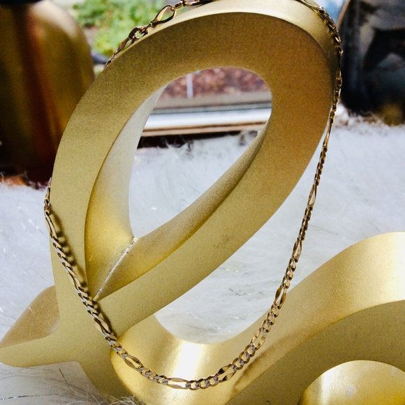 Two-Toned 14K Gold Ankle Bracelet 9" - Picture 7 of 16